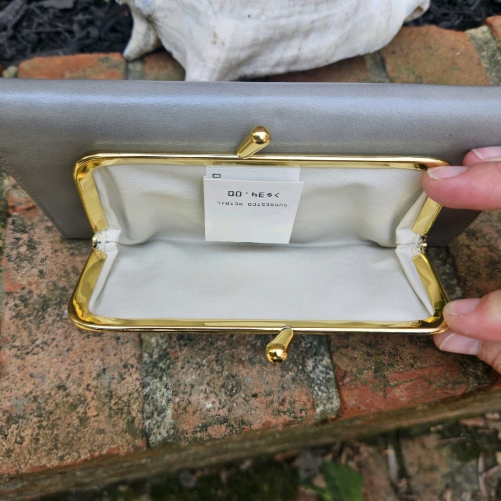 Vintage Princess Gardner Genuine Lambskin Gray Leather Wallet - Picture 4 of 6